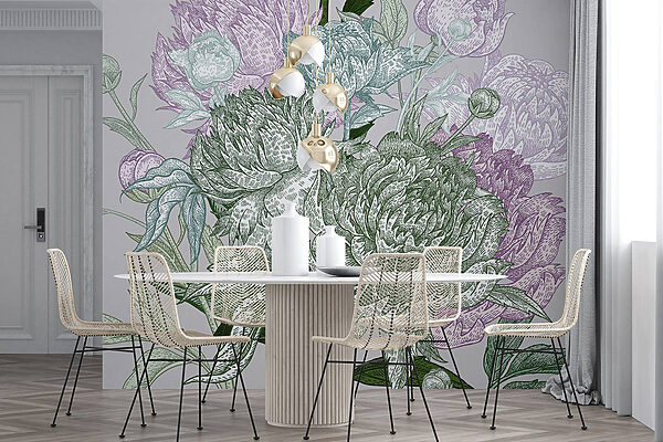 Ilustrație florală vibrantă cu detalii Ilustrație florală vibrantă cu detalii