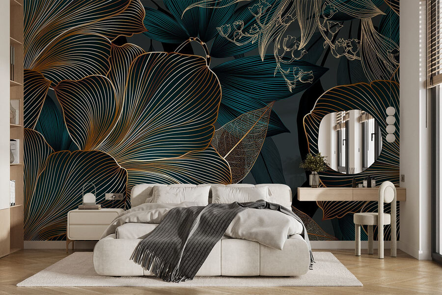 Design floral elegant în tonuri închise