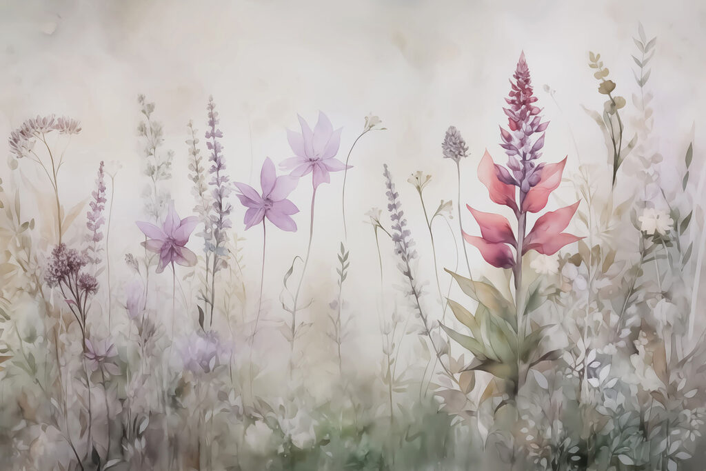 Pictura de flori într-un câmp Pictura de flori într-un câmp