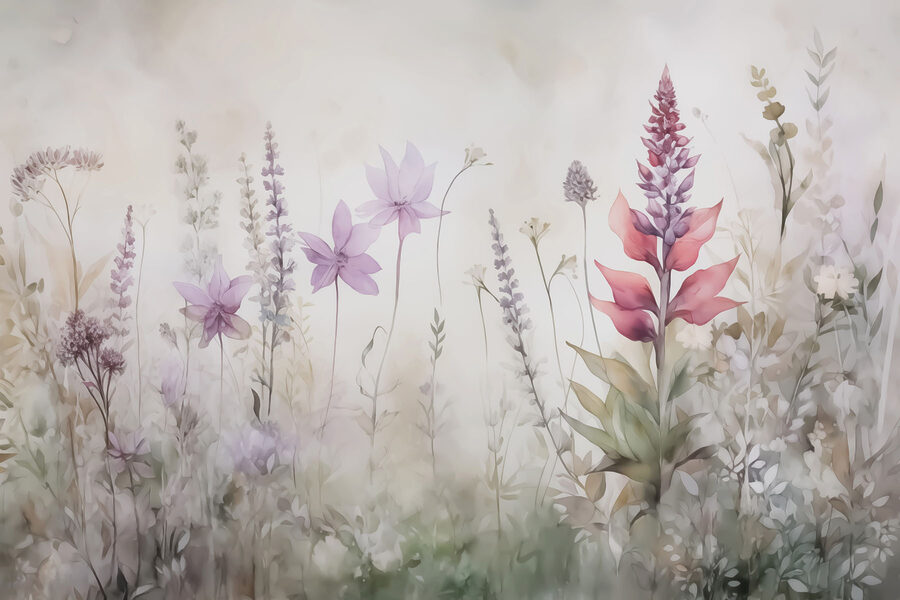 Pictura de flori într-un câmp Pictura de flori într-un câmp