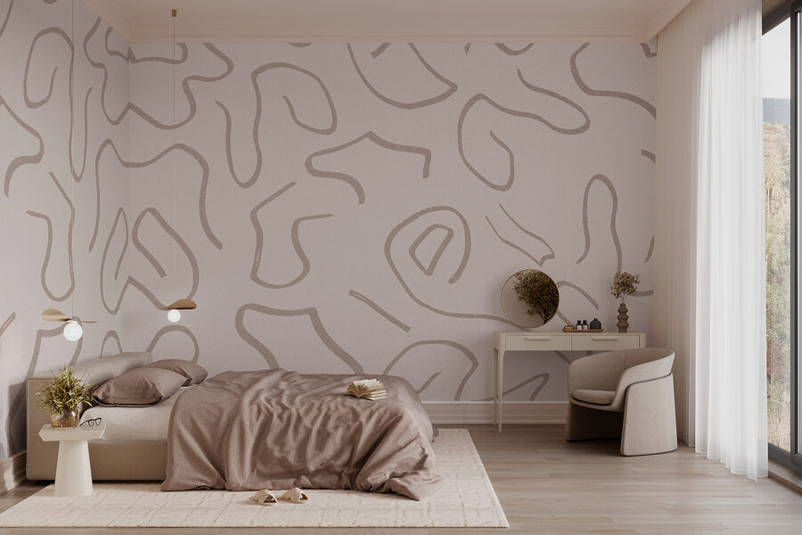 Wall murals White background with lines