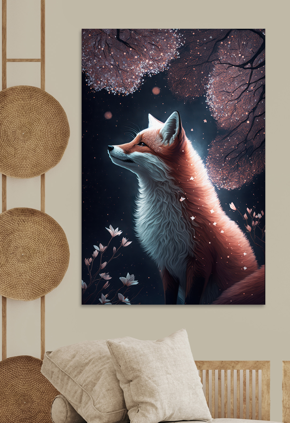 Fox looking up at the sky Fox looking up at the sky