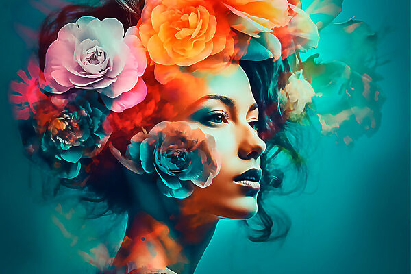 Woman with flowers in her hair