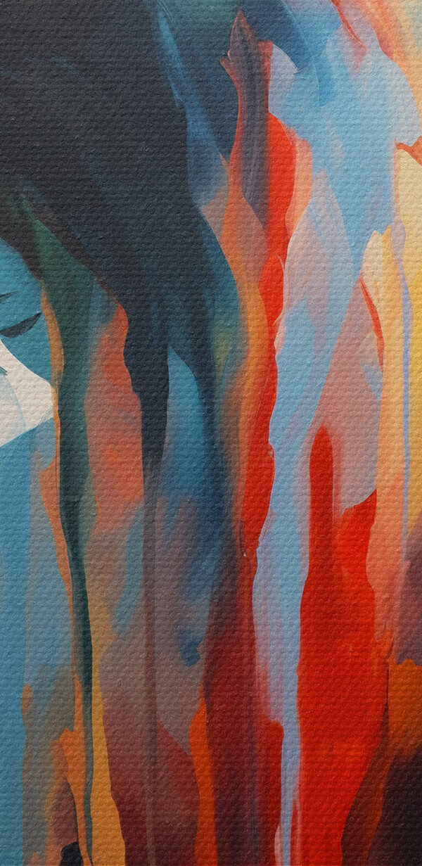 Pictura unei femei cu vopsea colorată picurându-i pe față Pictura unei femei cu vopsea colorată picurându-i pe față