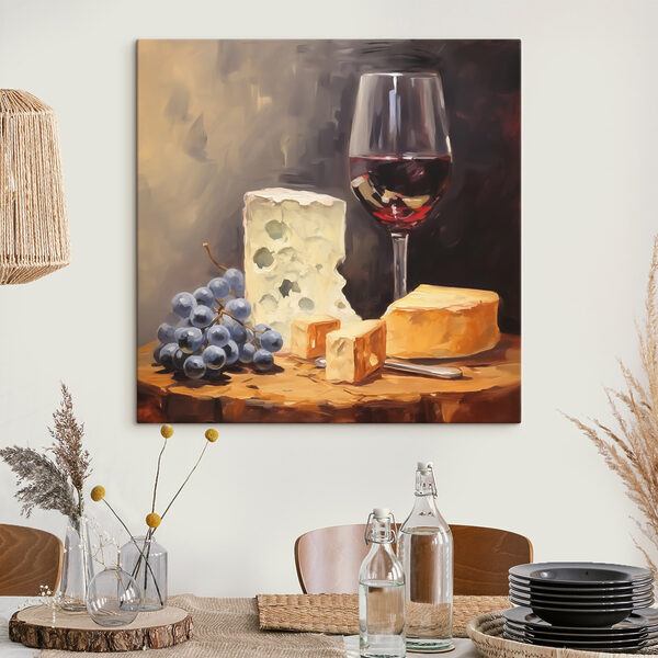 Pahar de vin și brânză pe o masă Pahar de vin și brânză pe o masă