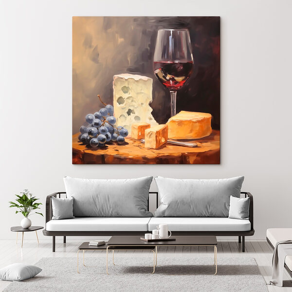 Pahar de vin și brânză pe o masă Pahar de vin și brânză pe o masă