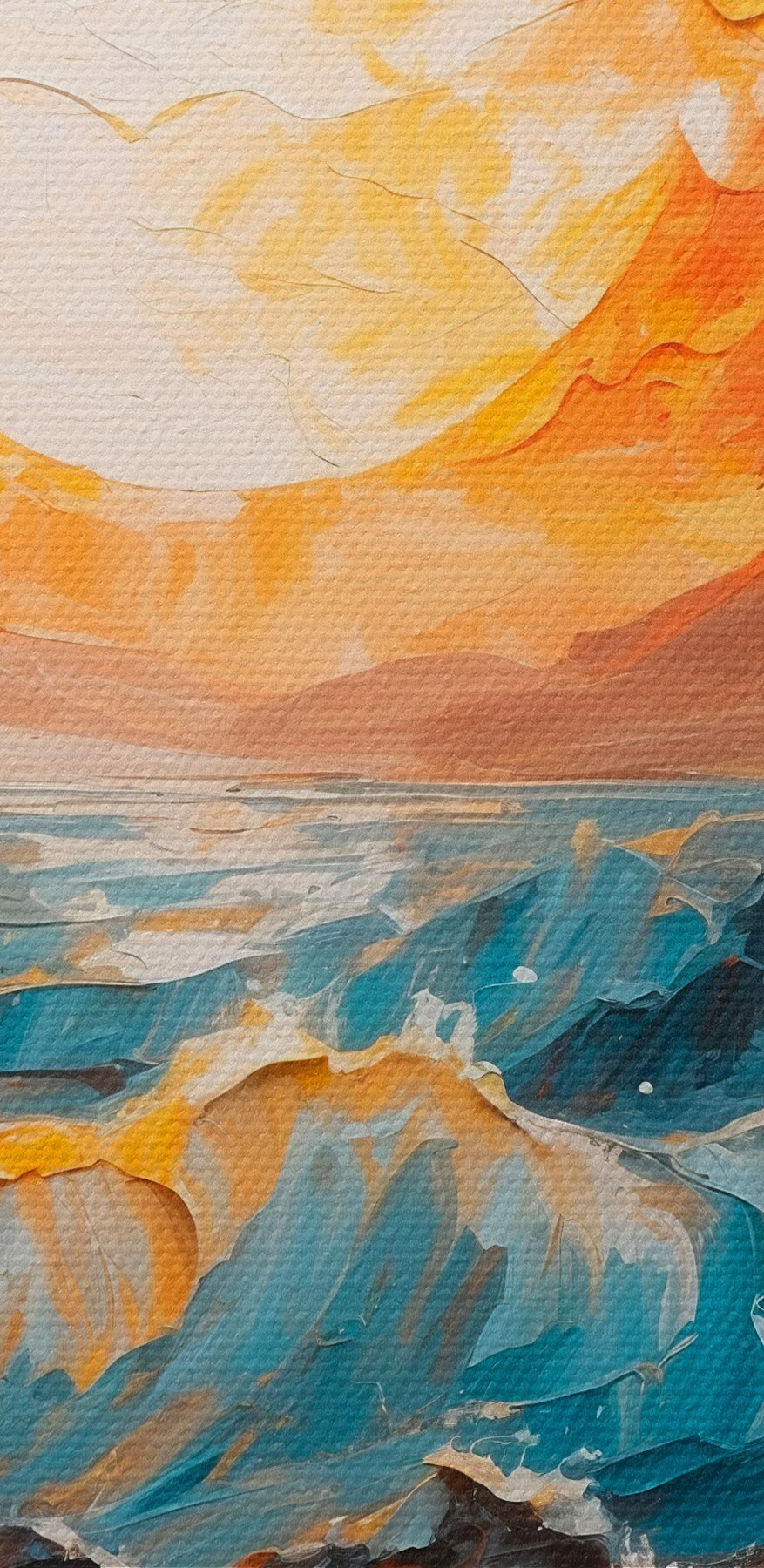 Pictura unui apus de soare peste o mare Pictura unui apus de soare peste o mare