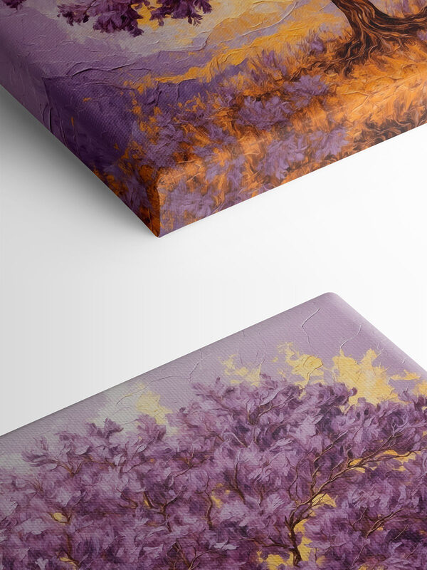 Pictura unui copac cu frunze violet Pictura unui copac cu frunze violet