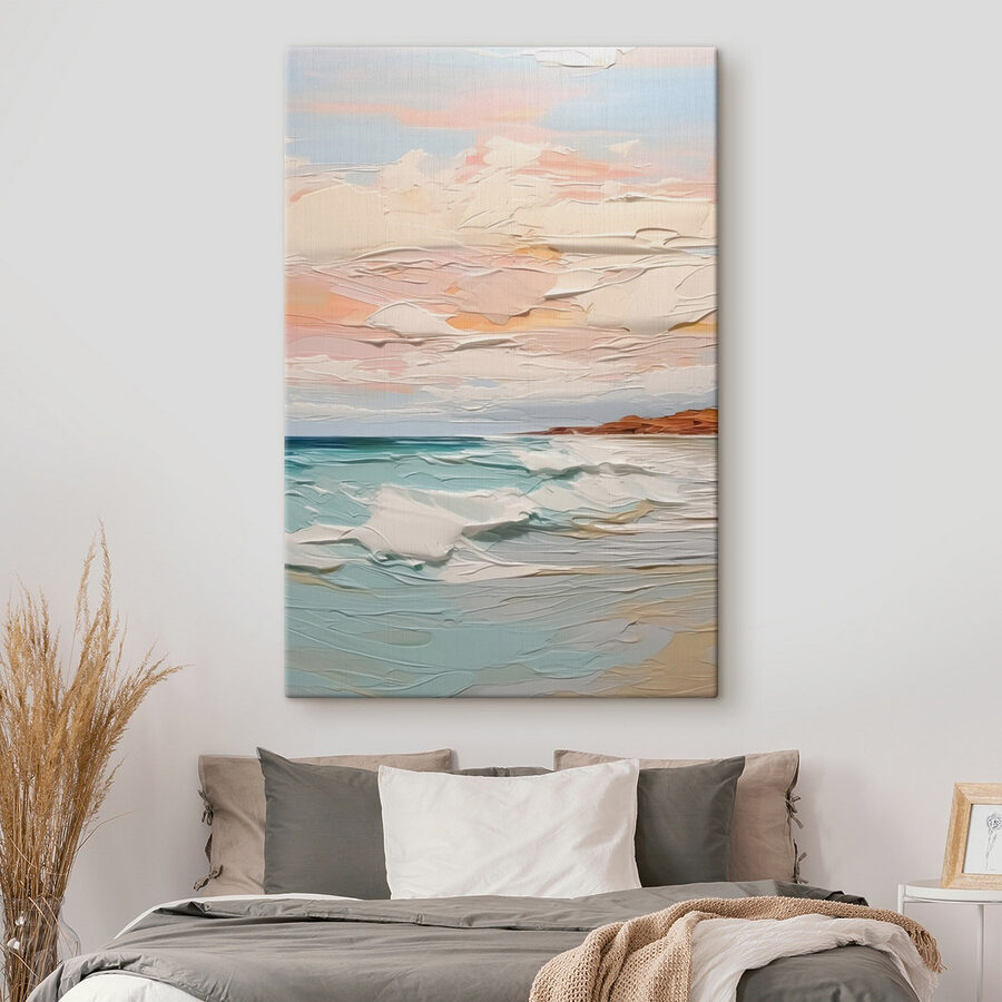Pictura de o plajă și ocean