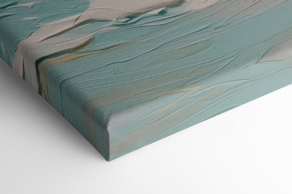 Painting of a beach and ocean