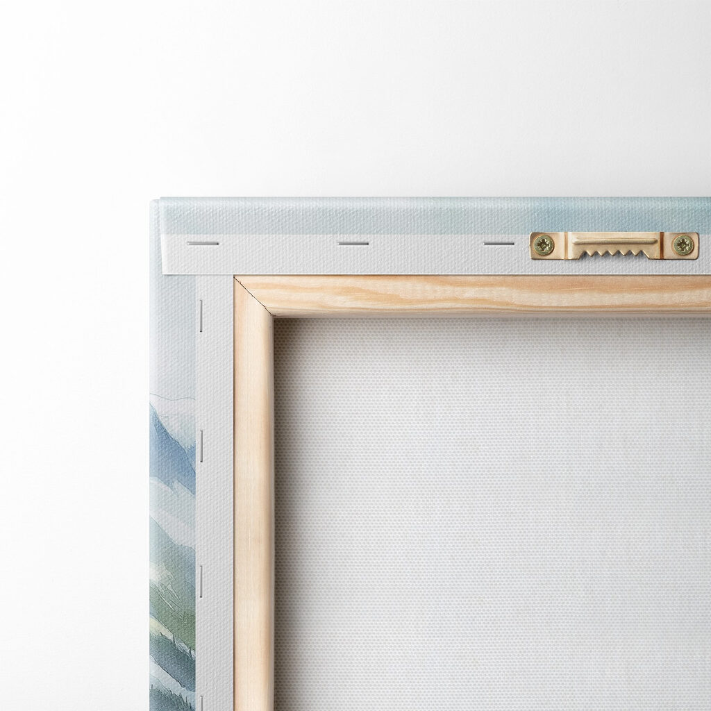 Table with plates of food and cups on it with mountains in the background