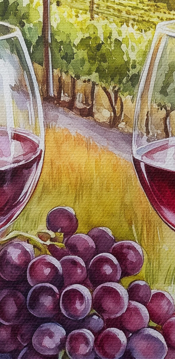 Pahare de vin și struguri pe o masă Pahare de vin și struguri pe o masă