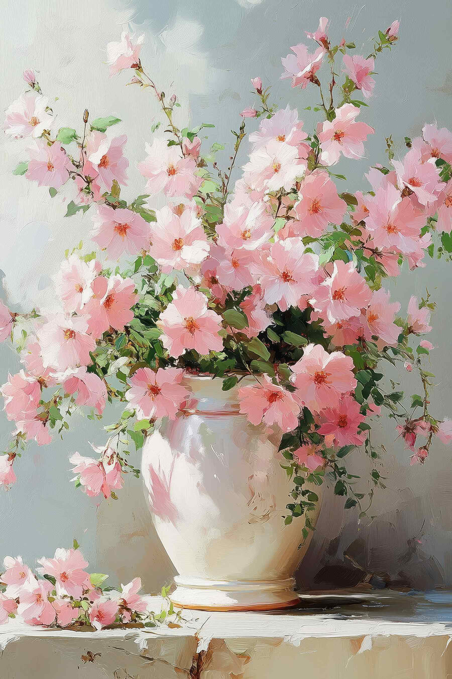 Vas cu flori roz