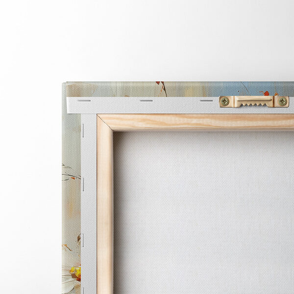 Painting of flowers in a blue vase