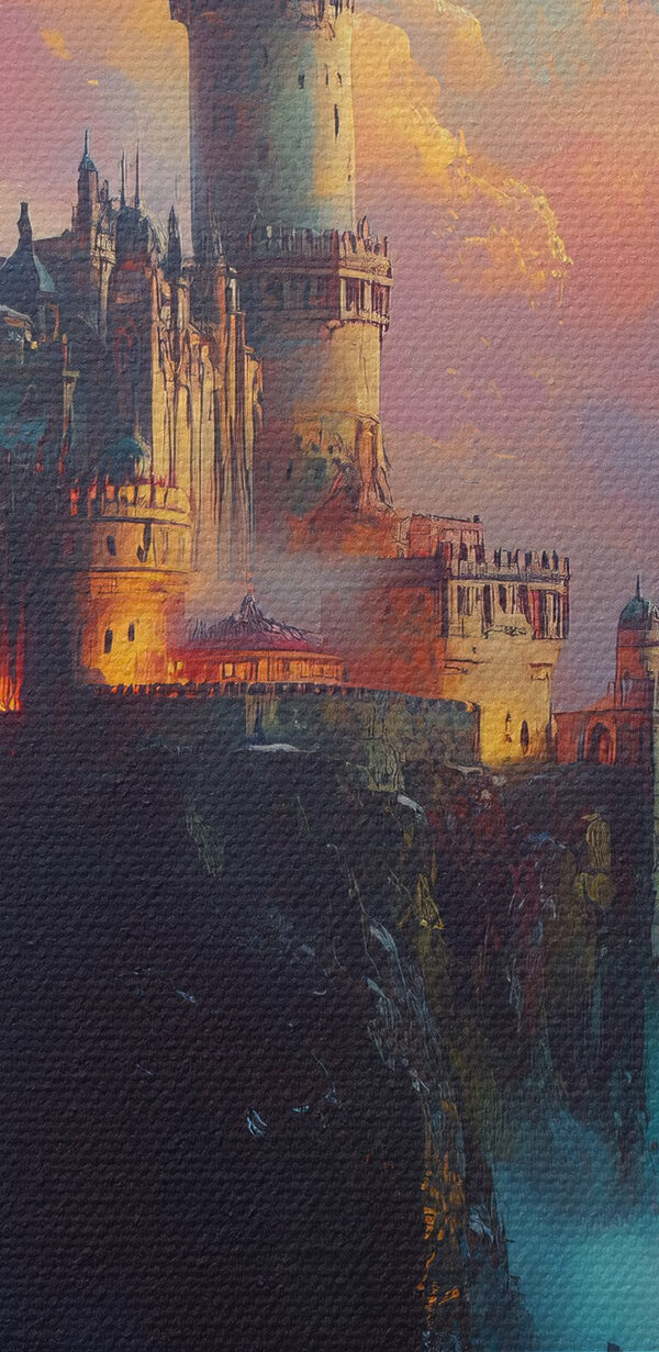 Castel pe un munte cu nori Castel pe un munte cu nori