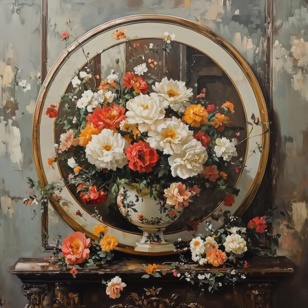 Pictura de flori într-o vază Pictura de flori într-o vază