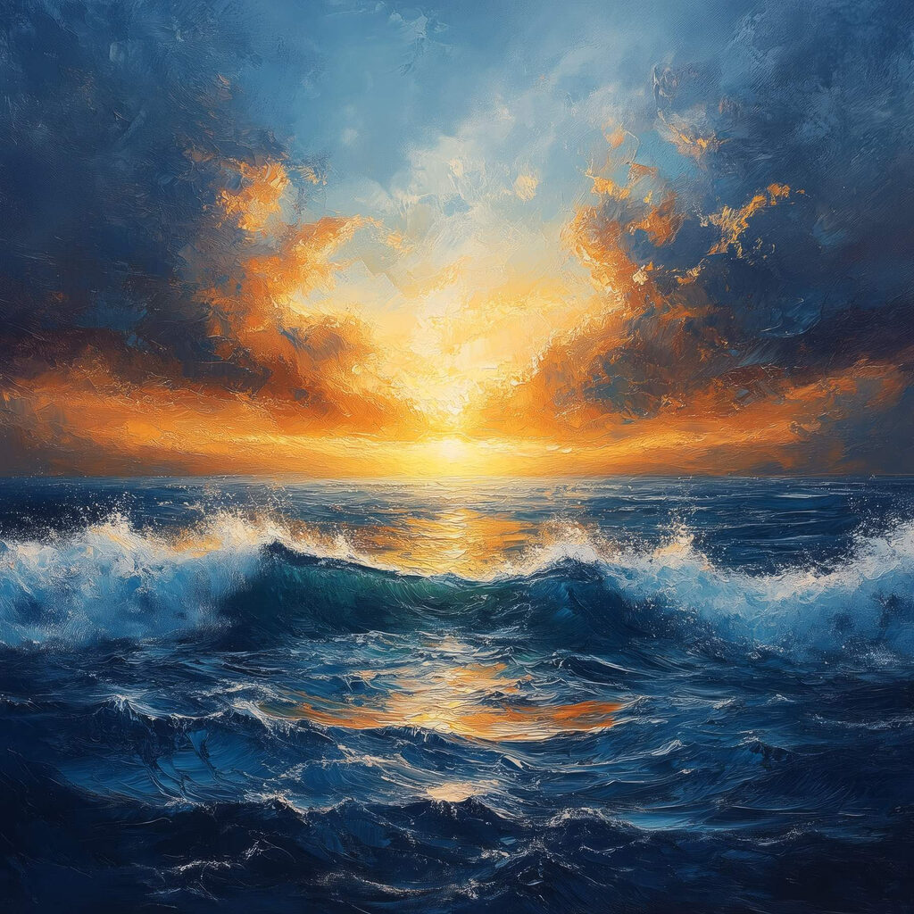 Sunset over the ocean