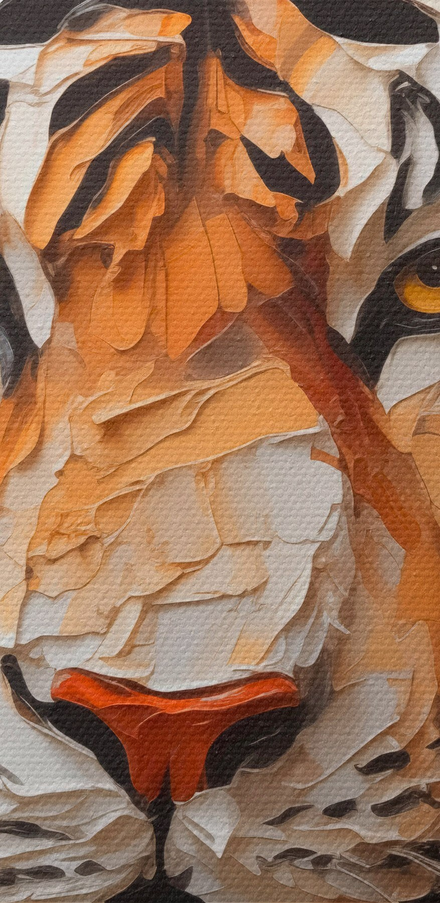 Tigru pictat pe o suprafață albă