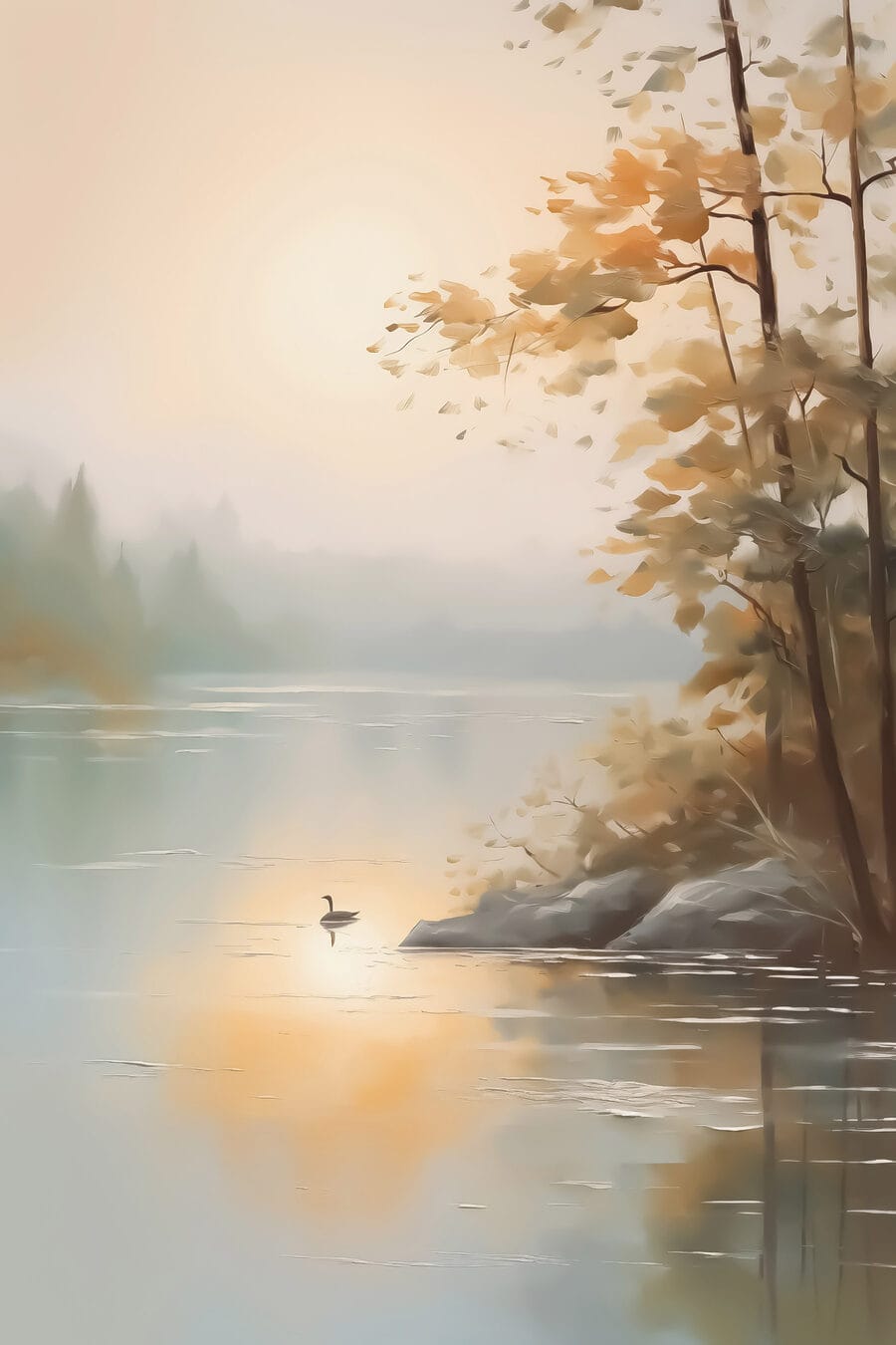 Rață pe un lac