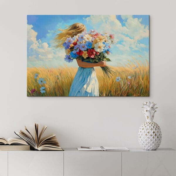 Femeie care ține un buchet de flori Femeie care ține un buchet de flori