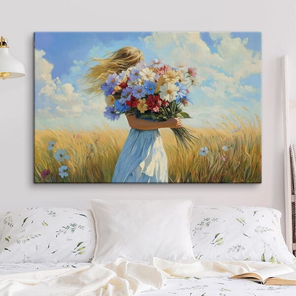 Femeie care ține un buchet de flori Femeie care ține un buchet de flori