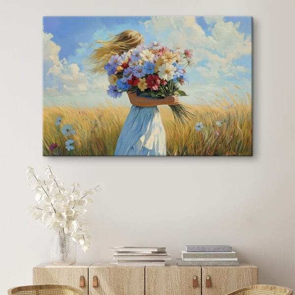 Femeie care ține un buchet de flori Femeie care ține un buchet de flori