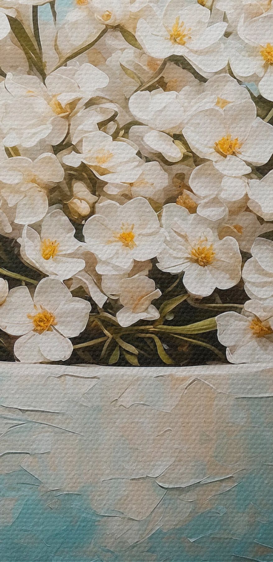 Pictura de flori într-un castron