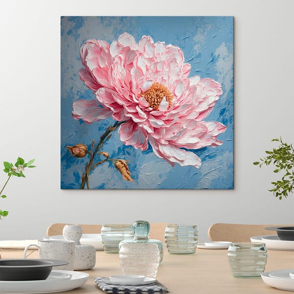 Pictura unei flori roz Pictura unei flori roz