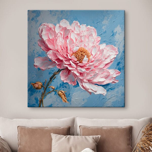 Pictura unei flori roz Pictura unei flori roz