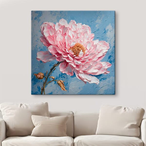Pictura unei flori roz Pictura unei flori roz