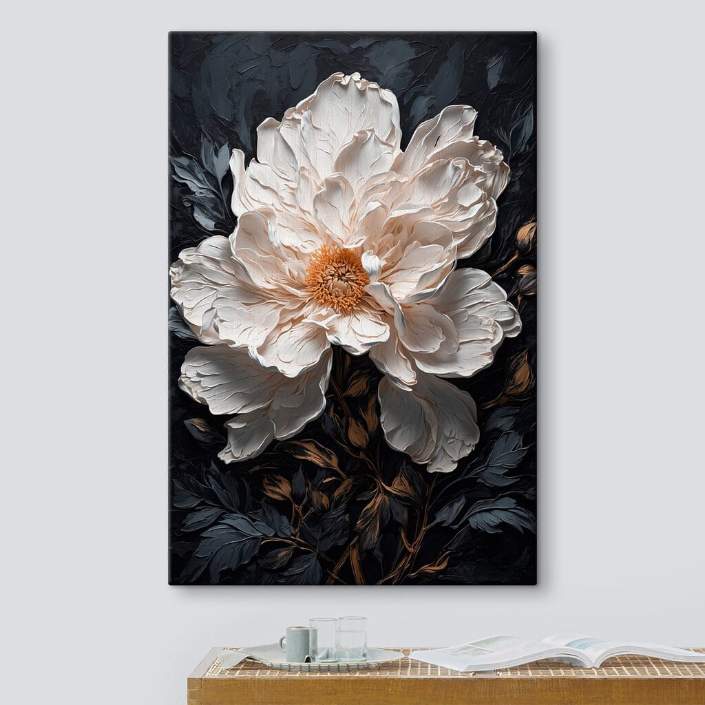 White flower with yellow center White flower with yellow center