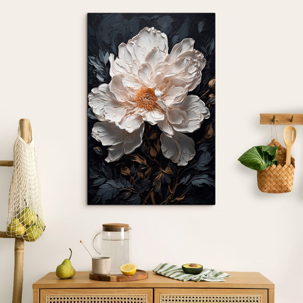 White flower with yellow center White flower with yellow center