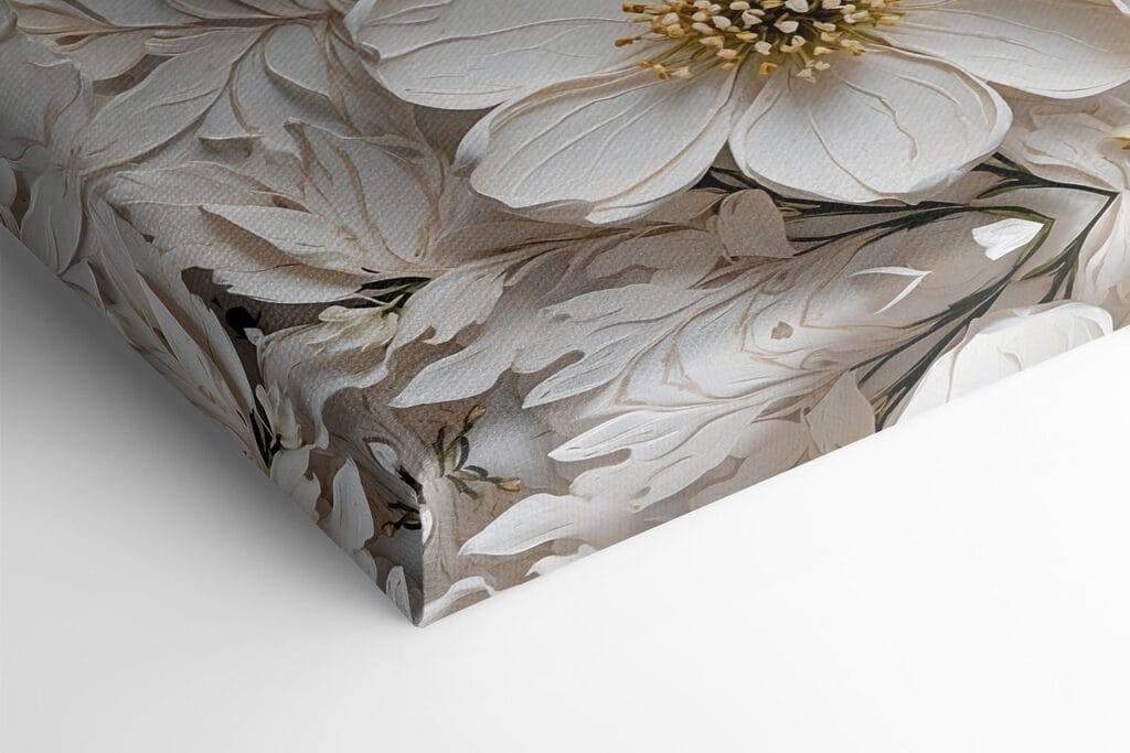 White flowers on a white surface White flowers on a white surface