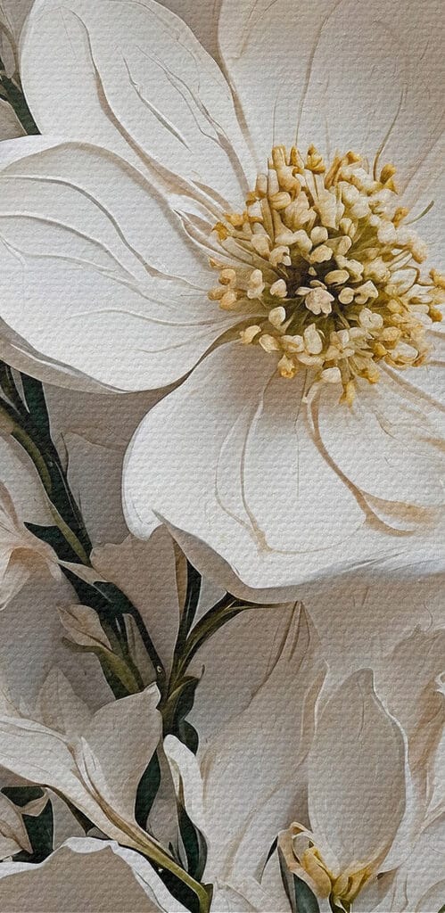 White flowers on a white surface White flowers on a white surface