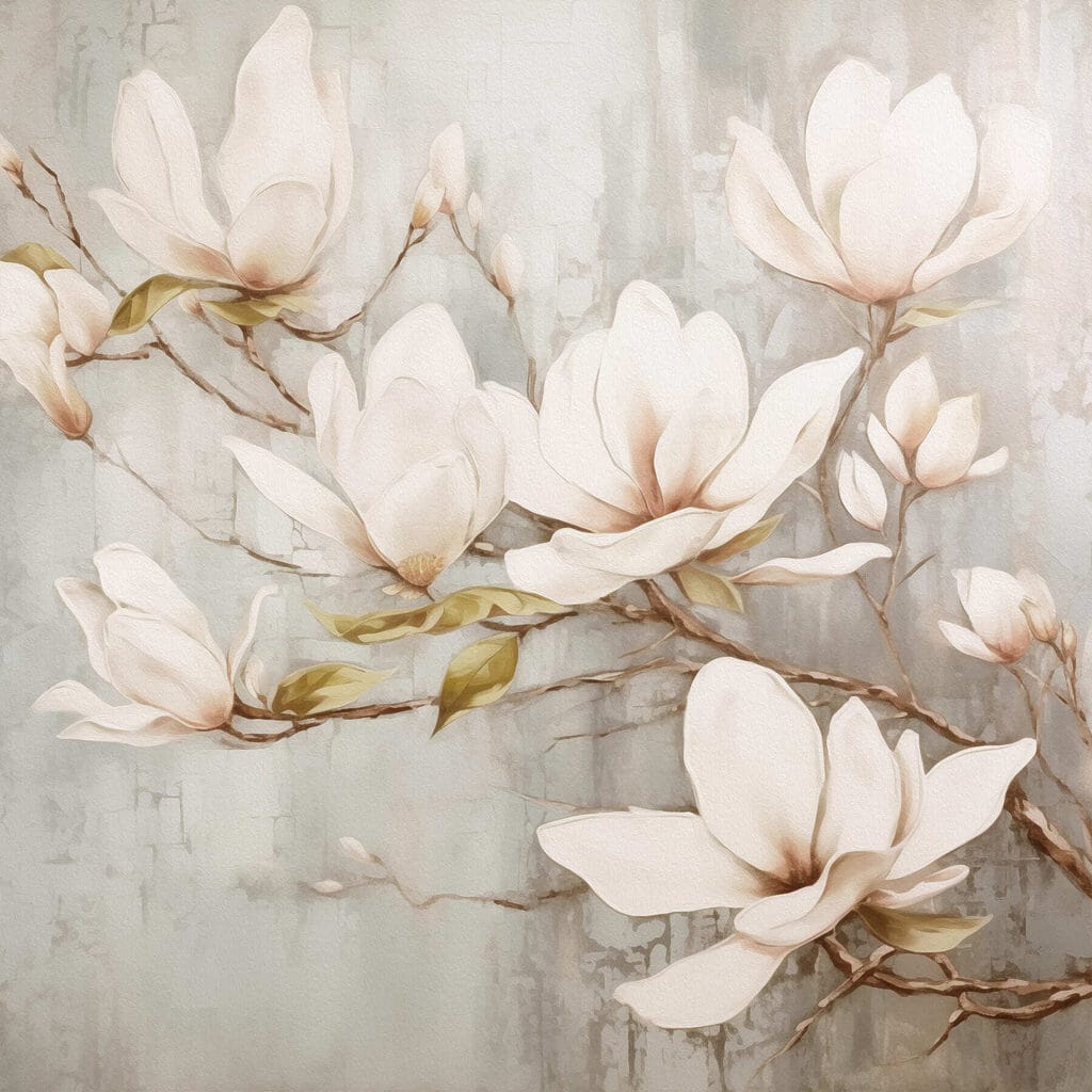 Painting of flowers on a wall Painting of flowers on a wall