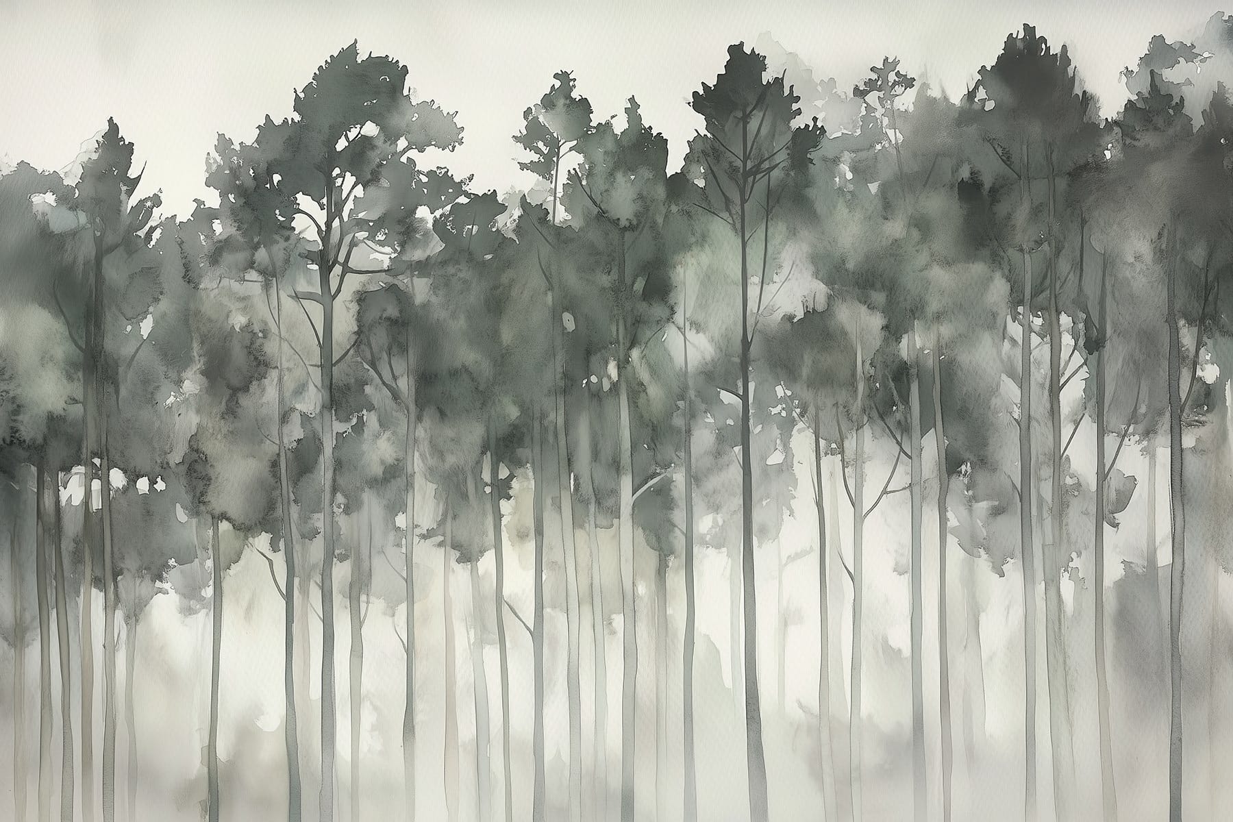 Group of trees in fog