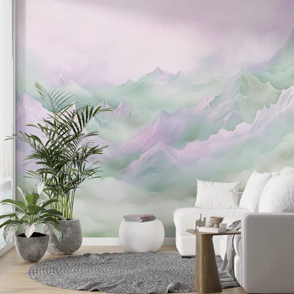 Mountain range with clouds
