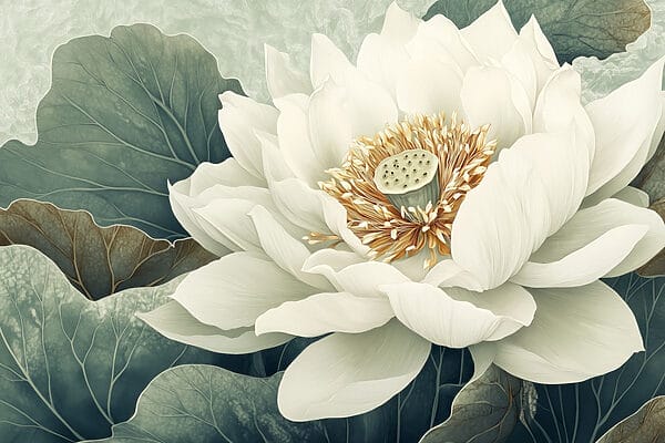 Floare albă cu frunze verzi Floare albă cu frunze verzi