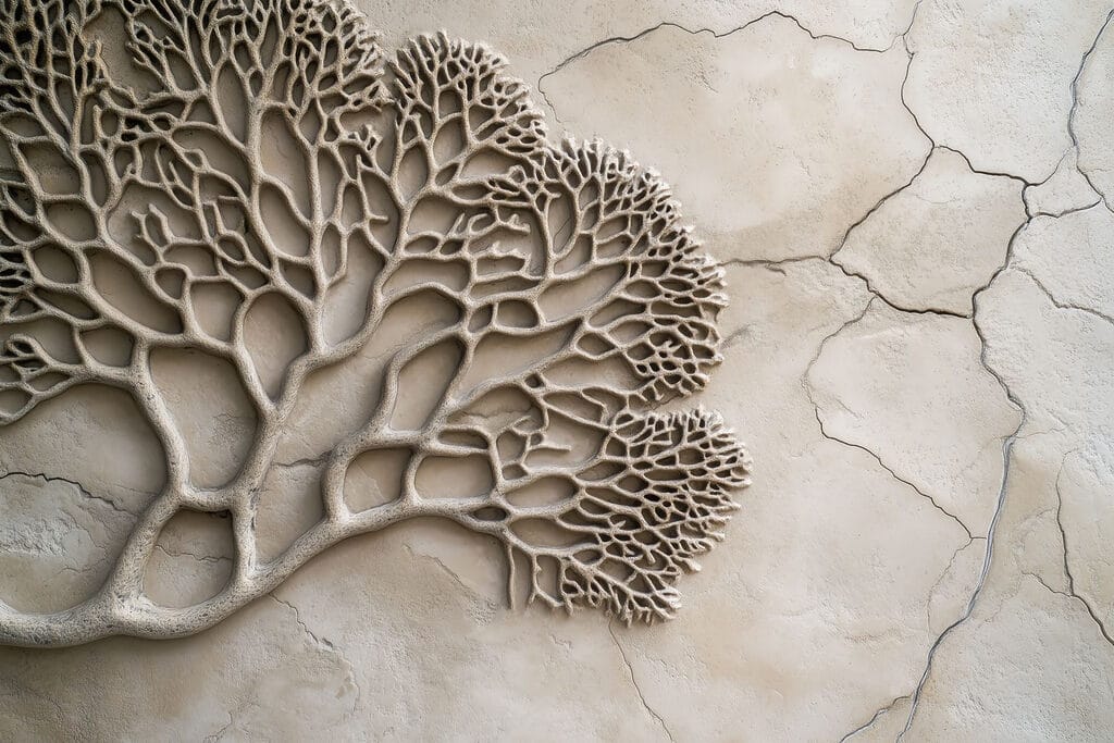 Coral pe o suprafață de beton Coral pe o suprafață de beton