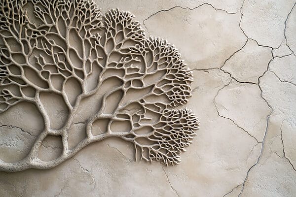 Coral pe o suprafață de beton Coral pe o suprafață de beton