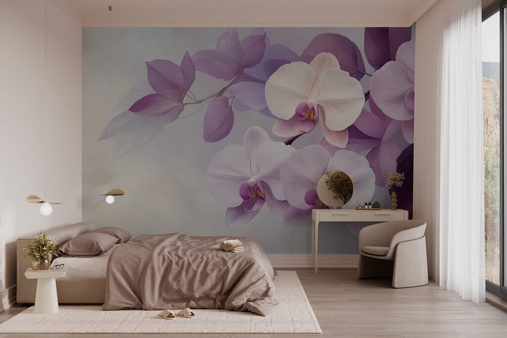 Delicate orchids in soft hues