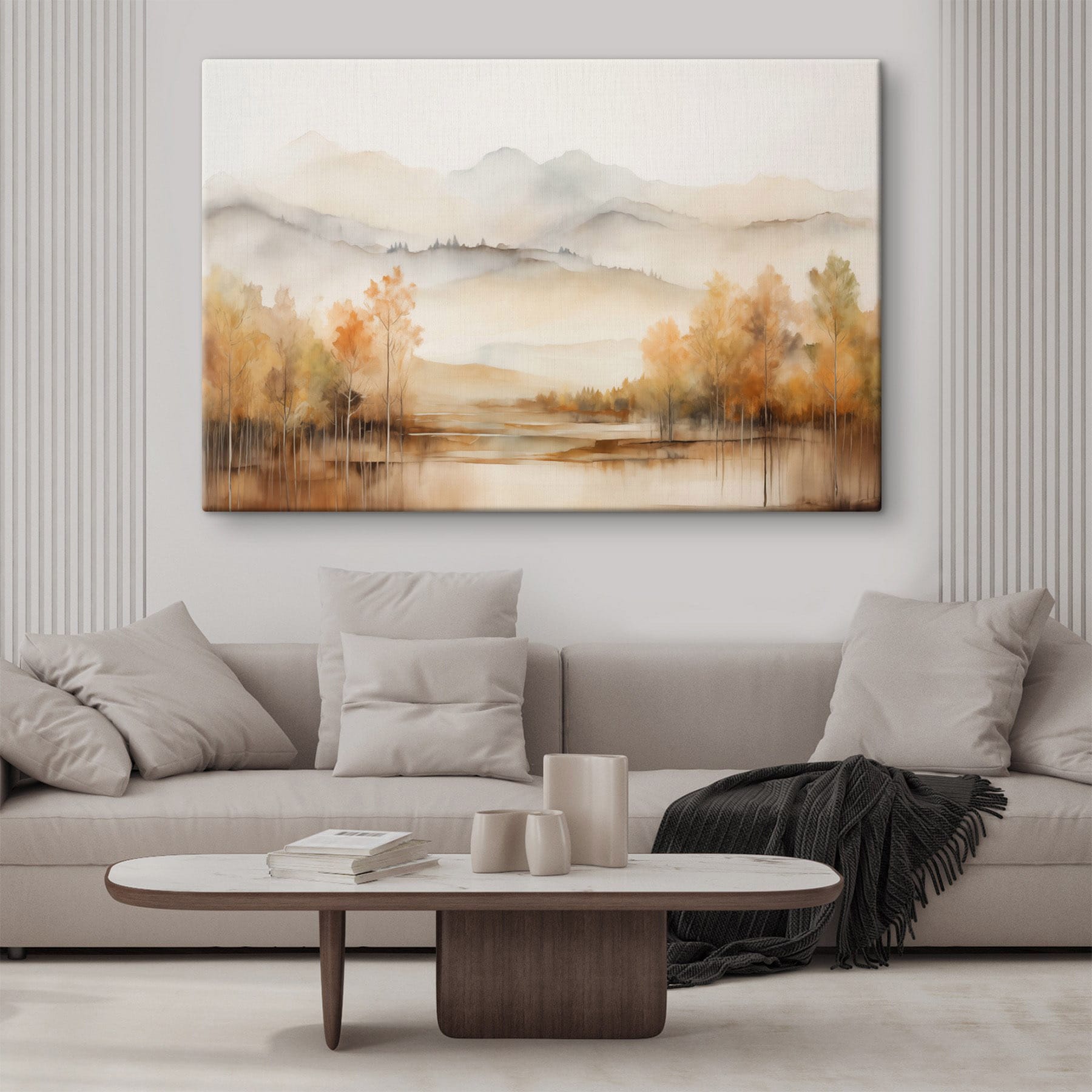 Watercolor painting of trees and mountains Watercolor painting of trees and mountains