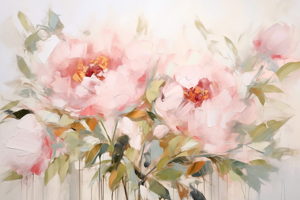 Painting of pink flowers