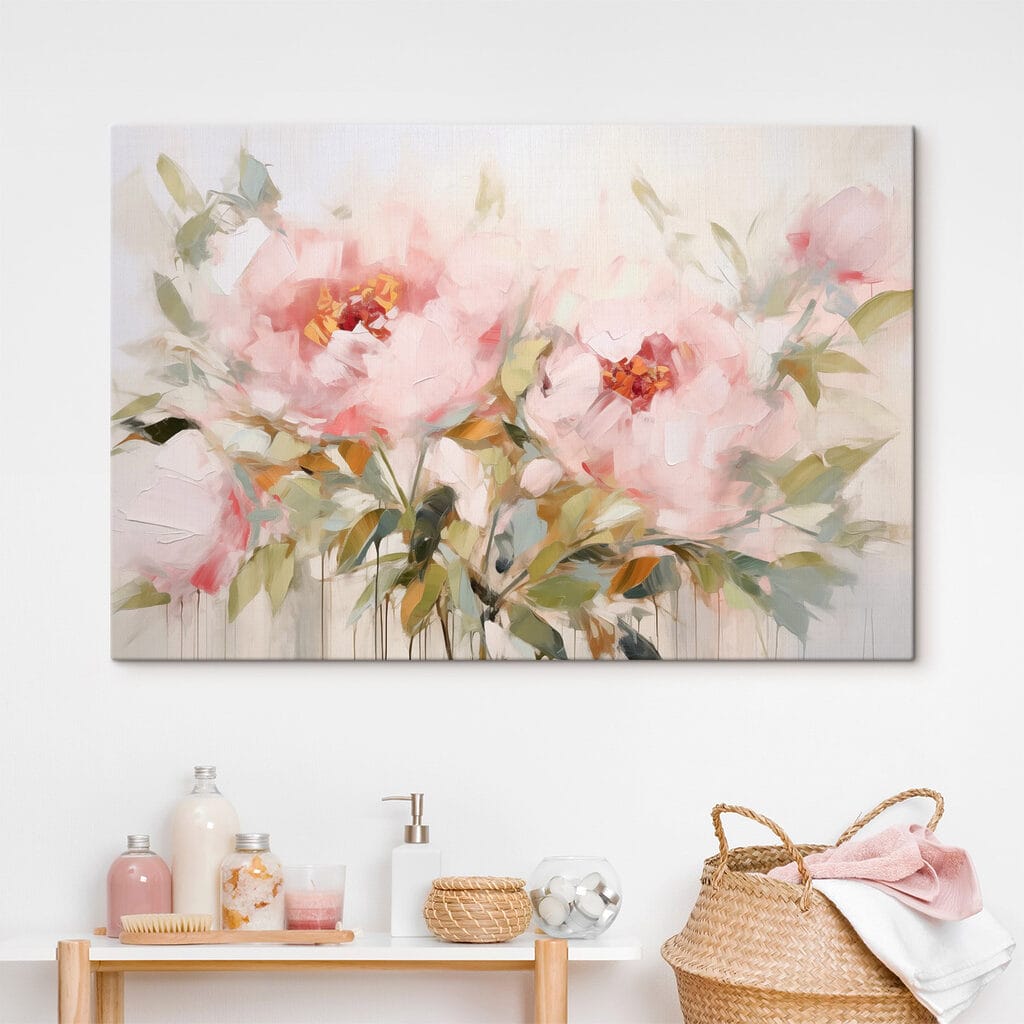 Painting of pink flowers