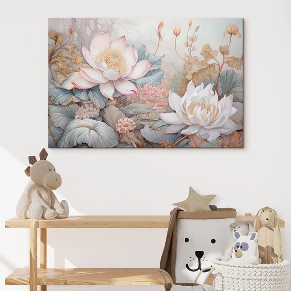 Pictura de flori și frunze Pictura de flori și frunze