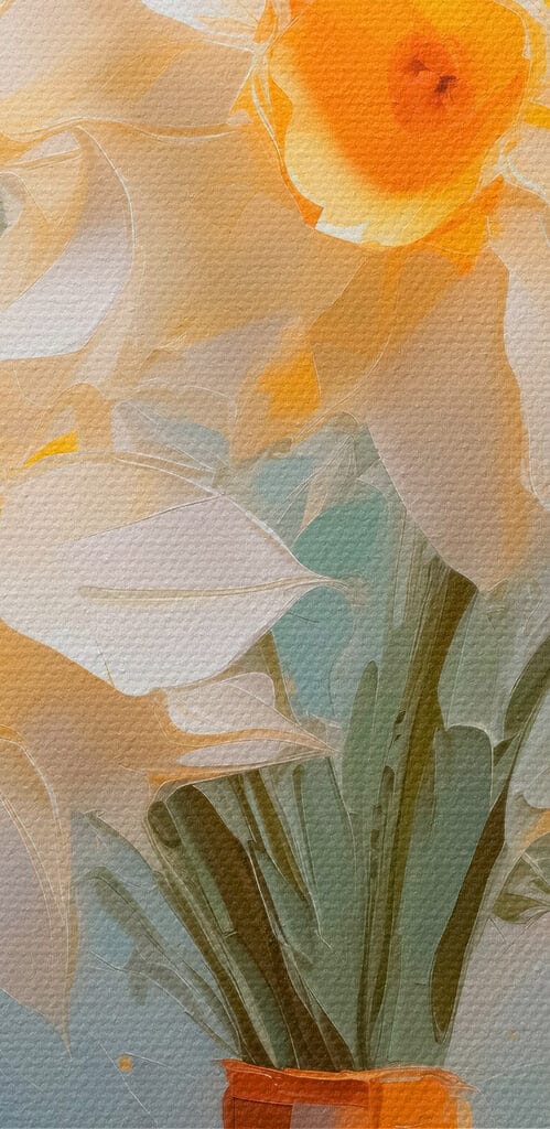 Yellow and white flowers in a vase