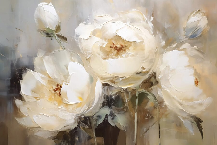 Pictura de flori albe