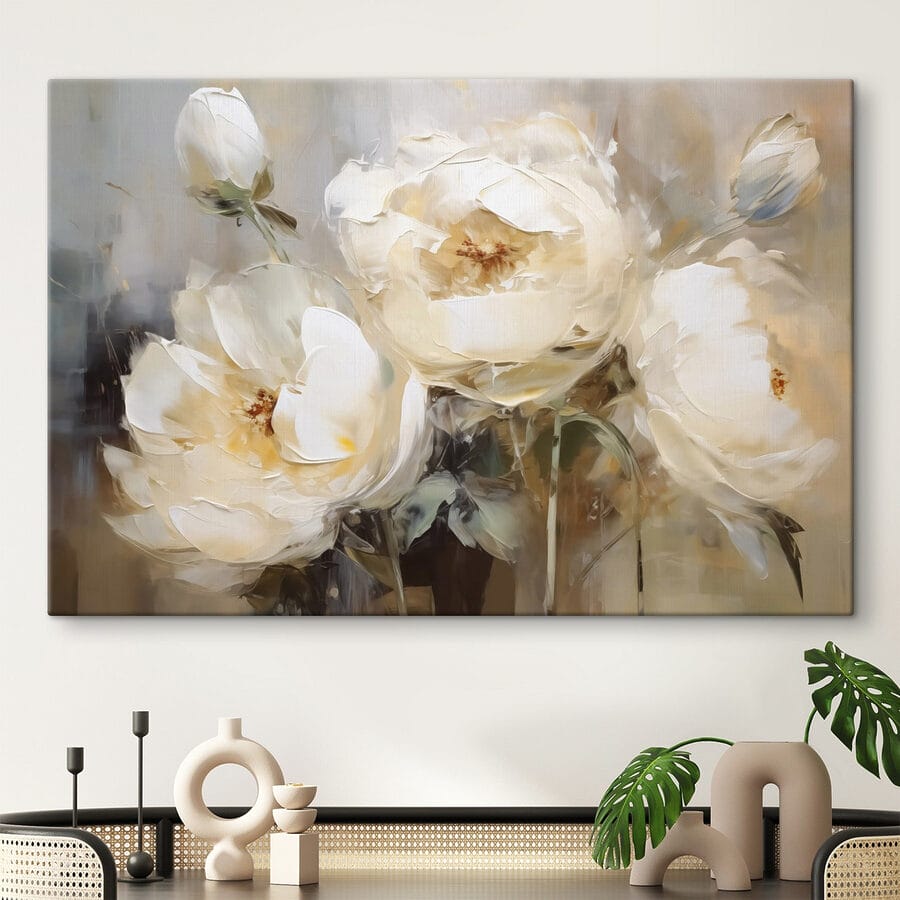 Pictura de flori albe