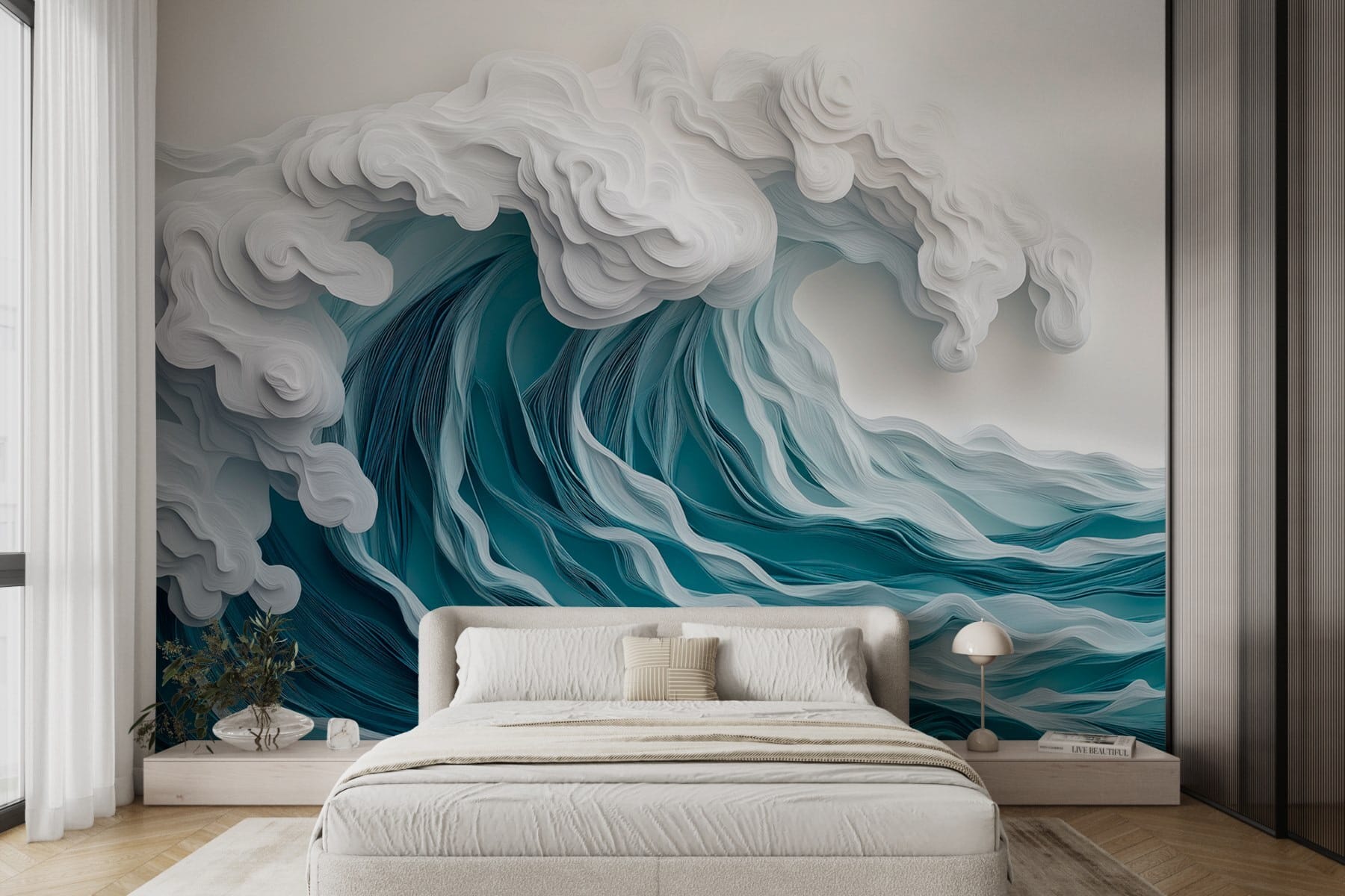 Paper cut out of a wave Paper cut out of a wave