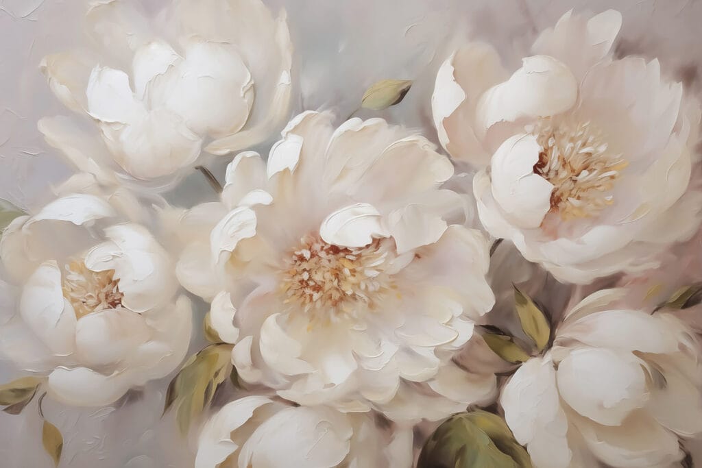 Painting of white flowers